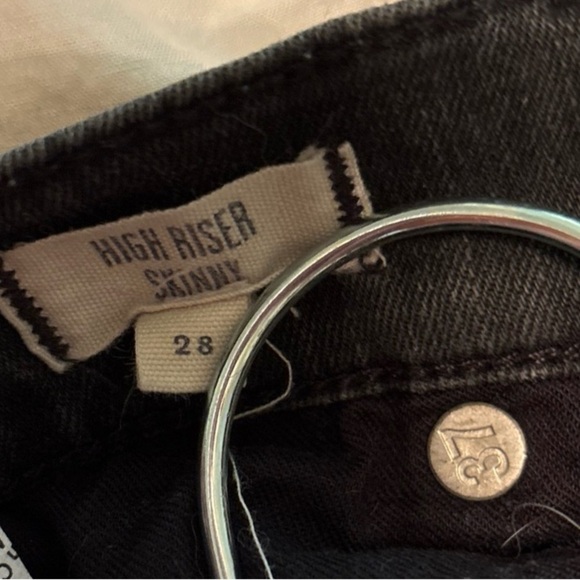 Madewell Jeans Women 28 Black 9" High Riser Skinny Denim Washed Black 27” Inseam - Picture 6 of 6